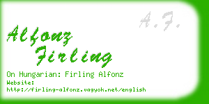 alfonz firling business card